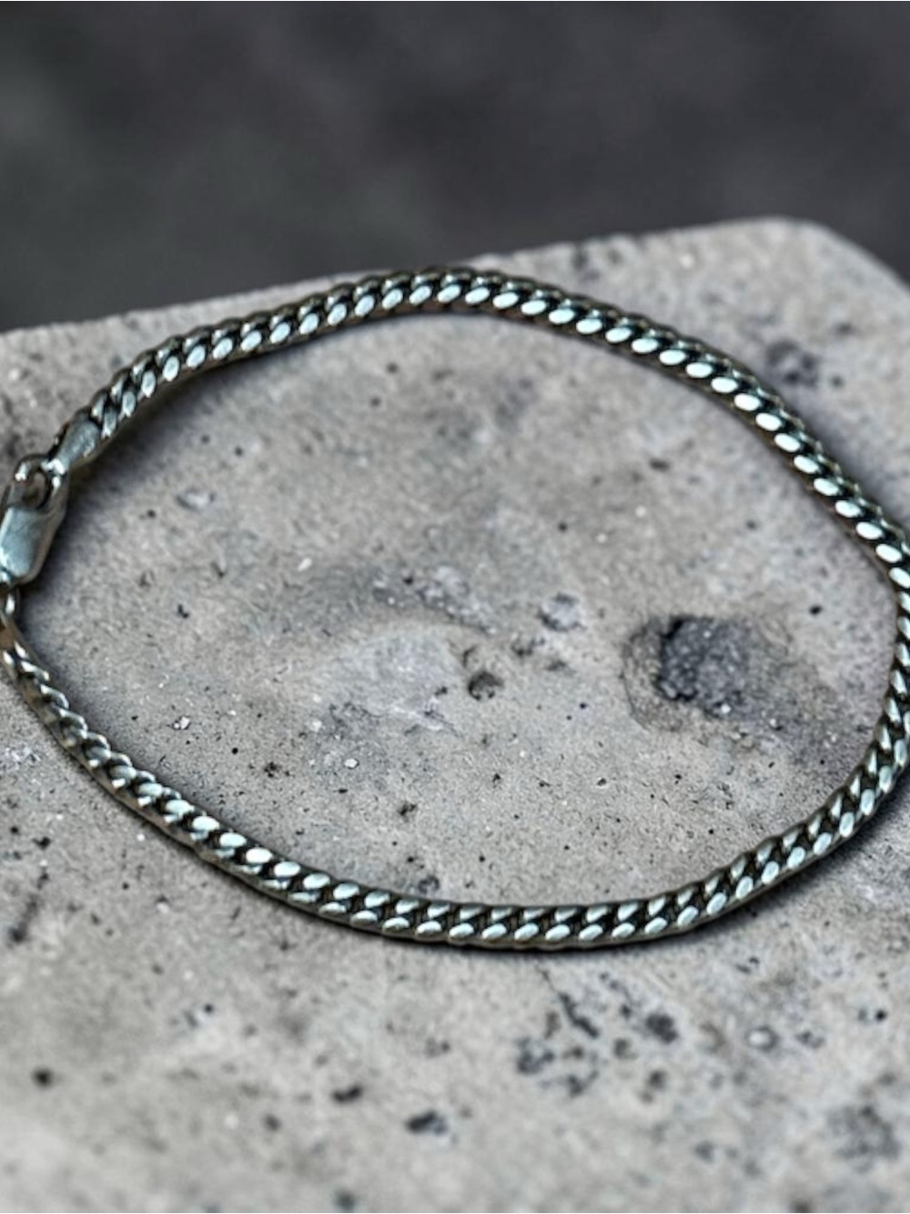 Sterling Silver Figaro Chain Bracelet - Silver
